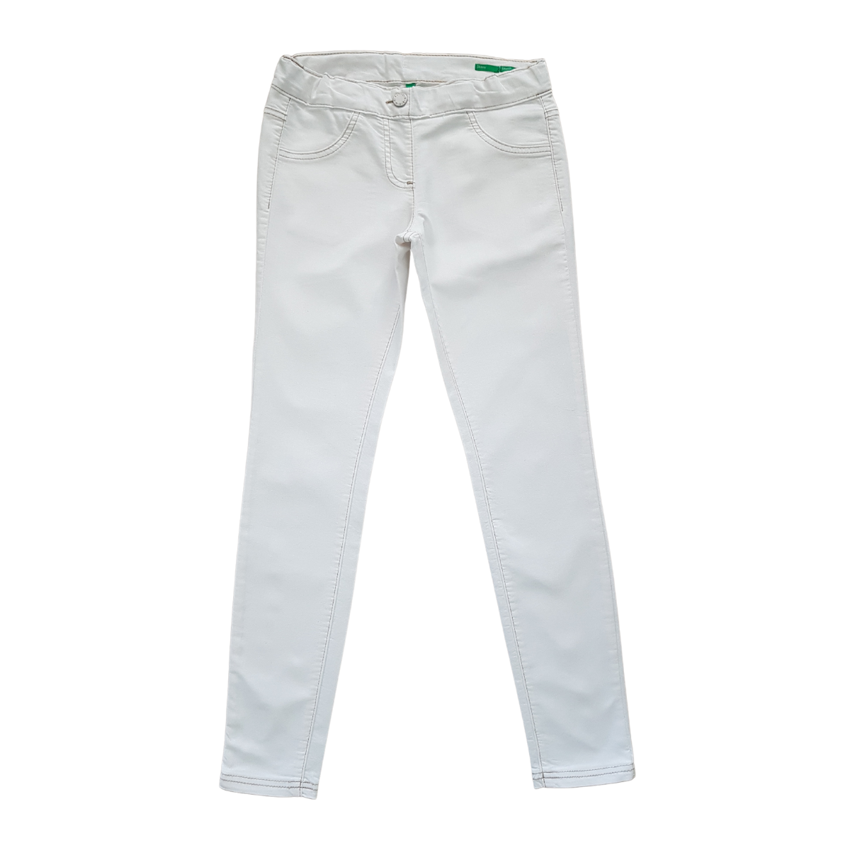 Pantalon Fille United Colors Of Benetton - Denim Stretch Flare Fit, 98% Coton, Lavage Stone Washed